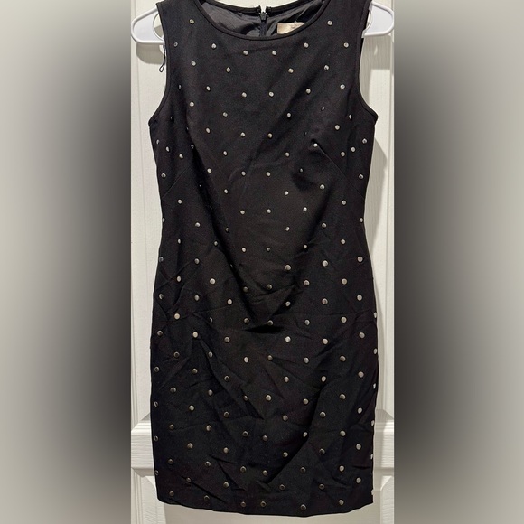 Aidan Aidan Mattox Sleeveless Silver Studded Sheath Dress J525 in Black - Picture 2 of 8